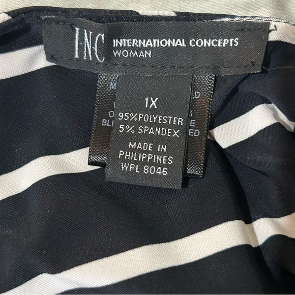 INC International Concepts Black and White Chevron Maxi Dress - Picture 7 of 9